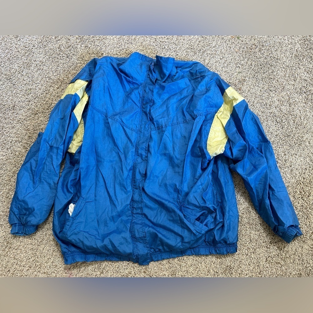 VENEZIA Vintage 90's Blue Windbreaker Zip Jacket Size 18/20 Nylon Y2K Sportswear
